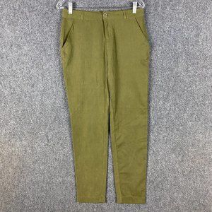 Beta House Pants Women's Size 8 Chino Green Polyester Blend Mid Rise